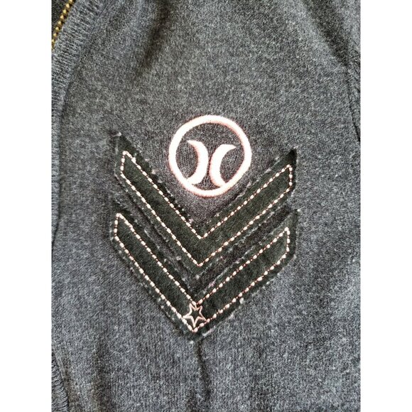Hurley VTG Jacket Women Size XS Dark Gray Long Sleeve Mock Neck Logo Full Zip - Picture 4 of 11